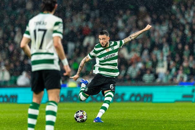 Uefa Champions League 2025-26 Sporting CP - FK Bodø Glimt Zeno Debast of Sporting shoots during the UEFA Champions League 2025-26 League Round of 16, 2nd Leg match between Sporting CP and FK Bodø Glimt on Tuesday 17 March 2026 in Lisbon, Portugal Copyright: HMBxMedia CarlosxSilva