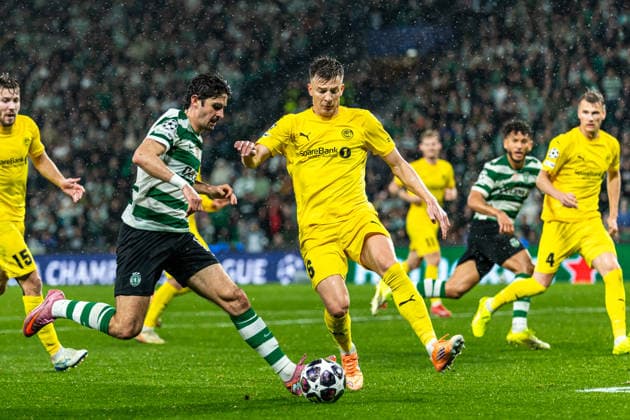 Uefa Champions League 2025-26 Sporting CP - FK Bodø Glimt Trincão of Sporting in action, with the ball during the UEFA Champions League 2025-26 League Round of 16, 2nd Leg match between Sporting CP and FK Bodø Glimt on Tuesday 17 March 2026 in Lisbon, Portugal Copyright: HMBxMedia CarlosxSilva