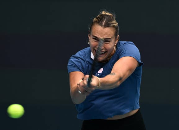 MIAMI GARDENS FL - MARCH 17: Aryna Sabalenka is seen on the practice court at The Miami Open held at Hard Rock Stadium on March 17, 2026 in Miami Gardens, Florida. Copyright: xmpi04 MediaPunchx