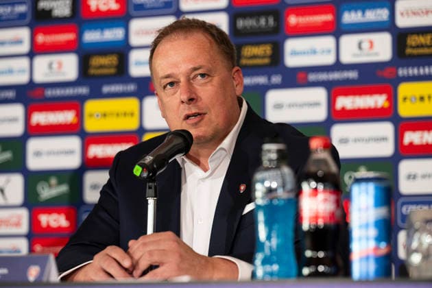 President of the Football Association of the Czech Republic (FACR) David Trunda attends the press conference, PK, Pressekonferenz to announce Czech national football team s roster for World Cup qualifying playoff matches in Prague, Czech Republic, March 17, 2026. (CTKxPhoto MichalxKamaryt) CTKPhotoP2026031707787  CTKPhotoP2026031707787