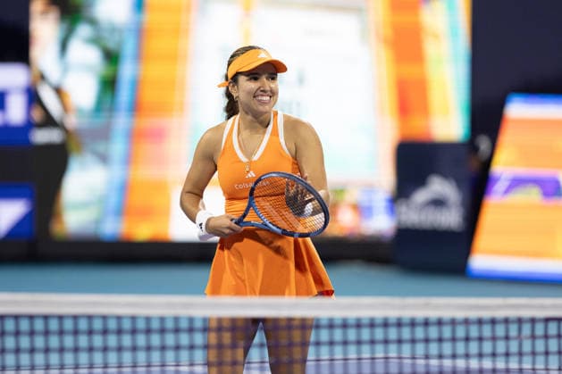 2026 Miami Open Presented By Itau - Day 1 Camila Osorio of Colombia celebrates her win against Katerina Siniakova of Czechia during their match on Day 1 of the Miami Open at Hard Rock Stadium in Miami Gardens, Florida, on March 17, 2026. Miami Gardens FL United States  Copyright: xMauricioxPaizx originalFilename:paiz-miamiope260317_npGe3.jpg