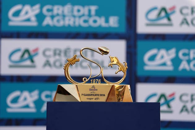 The trophy during the men s elite one-day Milano-Torino cycling race from Rho to Superga, Italy, Wednesday, March 18, 2026. - Cycling.  Copyright: xMassimoxPaolone LaPressex