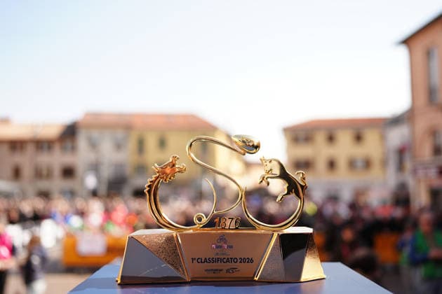 The trophy during the men s elite one-day Milano-Torino cycling race from Rho to Superga, Italy, Wednesday, March 18, 2026. - Cycling.  Copyright: xMassimoxPaolone LaPressex