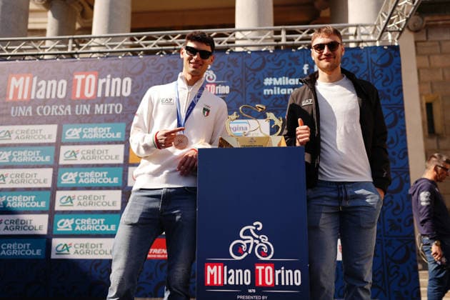 Riccardo Lorello e Francesco Betti during the men s elite one-day Milano-Torino cycling race from Rho to Superga, Italy, Wednesday, March 18, 2026. - Cycling.  Copyright: xMassimoxPaolone LaPressex