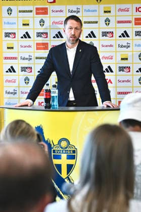 STOCKHOLM, SWEDEN 20260318 national team, Nationalteam captain Graham Potter presents the men s national team squad, Mannschaftsbild, Totale for the World Cup play-off. STOCKHOLM SWEDEN x10090x