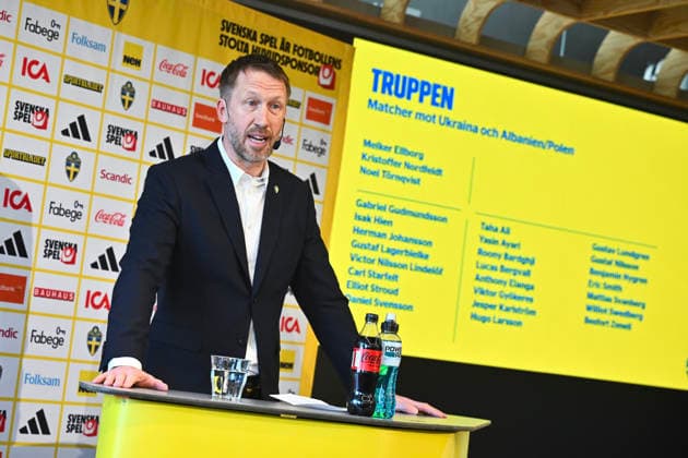 STOCKHOLM, SWEDEN 20260318 national team, Nationalteam captain Graham Potter presents the men s national team squad, Mannschaftsbild, Totale for the World Cup play-off. STOCKHOLM SWEDEN x10090x
