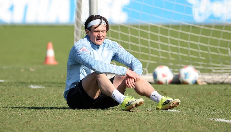 Fabian Reese erschöpft Fußball Fussball Saison 2025 2026 2. Bundesliga Herren DFL 18.03.2026 Training Hertha BSC Berlin DFL regulations prohibit any use of photographs as image sequences and or quasi-video.
