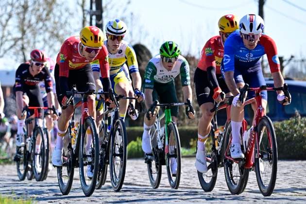 Danilith Nokere Koerse 2026 Cycling Race NOKERE, BELGIUM - MARCH 18 : rider of team Uno-X Mobility during the 79th edition of Danilith Nokere Koerse an UCI ProSeries 1.Pro one day cycling road race for Men Elite of km with start in Deinze and finish in Nokere on March 18, 2026 in Nokere, Belgium, 18 03 2026 ( Motordriver Danilith Nokere Koerse Cycling Race - Nokere Belgium  Copyright: xJanxDexMeuleneirx