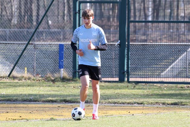 DEU, DFL, 2. FBL Hertha BSC, Training, Ball am Fuss, Freisteller, 18.03.2026, Sportforum, Berlin, DEU, DFL, 2. FBL Hertha BSC, Training, im Bild Kennet Eichhorn (Hertha BSC Berlin 23), DFL - regulations prohibit any use of Photographs as image sequences and or quasi-video