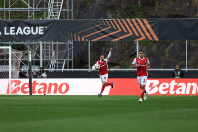 March 18, 2026, Braga, Braga, Portugal: Braga, Portugal - March 18, 2026 - Ricardo Horta of Sc Braga celebrates goal during the UEFA Europa League match between SC Braga and Ferencvaros at Estadio Municipal de Braga Braga Portugal - ZUMAe141 20260318_zsp_e141_003 Copyright: xLuisxEirasx