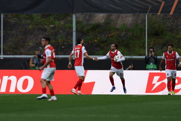March 18, 2026, Braga, Braga, Portugal: Braga, Portugal - March 18, 2026 - Ricardo Horta of Sc Braga celebrates goal during the UEFA Europa League match between SC Braga and Ferencvaros at Estadio Municipal de Braga Braga Portugal - ZUMAe141 20260318_zsp_e141_004 Copyright: xLuisxEirasx