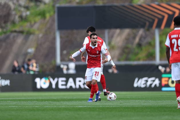 March 18, 2026, Braga, Braga, Portugal: Braga, Portugal - March 18, 2026 - Ricardo Horta of Sc Braga celebrates goal during the UEFA Europa League match between SC Braga and Ferencvaros at Estadio Municipal de Braga Uefa Europa League SC Braga X Ferencvaros  - ZUMAe141 20260318_zsp_e141_002 Copyright: xLuisxEirasx