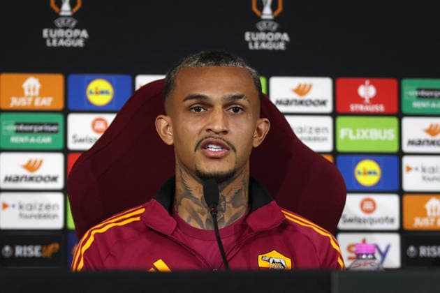 CALCIO - UEFA Europa League - AS Roma - press conference, PK, Pressekonferenz and Training 18.03.2026 Europa League : Conferenza Stampa: Gian Piero Gasperini Wesley Nella foto: Wesley (Foto Gino Mancini) Roma Italy  Copyright: xIPAxSport ABACAx