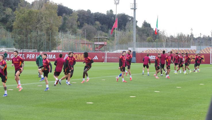 CALCIO - UEFA Europa League - AS Roma - press conference, PK, Pressekonferenz and Training 18-03-2026 Allenamenti Roma vigilia di Europa League Nella foto: Esercizi ( Foto Gino Mancini ) Roma Italy  Copyright: xIPAxSport ABACAx