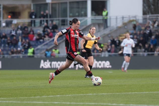 18.03.2026, xhfmx, Fussball Google Pixel Frauen-Bundesliga, Eintracht Frankfurt - TSG Hoffenheim Geraldine Reuteler (Eintracht Frankfurt Frauen) (DFL DFB REGULATIONS PROHIBIT ANY USE OF PHOTOGRAPHS as IMAGE SEQUENCES and or QUASI-VIDEO) Frankfurt am Main