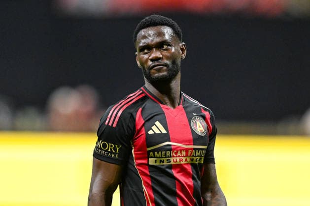 ATLANTA, GA - MARCH 14: Emmanuel Latte Lath 9 of Atlanta reacts during the MLS, Fussball Herren, USA match between the Philadelphia Union and Atlanta United FC on March 14th, 2026 at Mercedes-Benz Stadium in Atlanta, GA. (Photo by Rich von Biberstein Icon Sportswire) SOCCER: MAR 14 MLS Atlanta United vs Philadelphia Union EDITORIAL USE ONLY Icon260314059