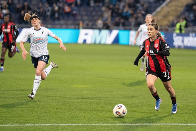 18.03.2026, xhfmx, Fussball Google Pixel Frauen-Bundesliga, Eintracht Frankfurt - TSG Hoffenheim v.l. Ereleta Memeti (Eintracht Frankfurt Frauen) (DFL DFB REGULATIONS PROHIBIT ANY USE OF PHOTOGRAPHS as IMAGE SEQUENCES and or QUASI-VIDEO) Frankfurt am Main