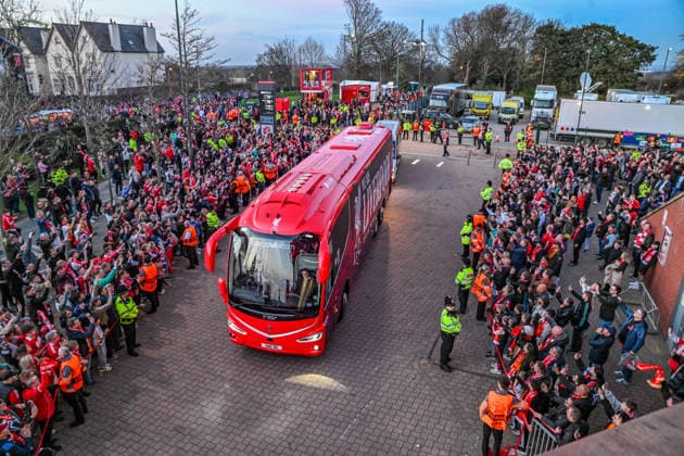 Liverpool v Galatasaray UEFA Champions League Liverpool arriving at the stadium before the UEFA Champions League Round of 16 Second Leg match at Anfield, Liverpool 18 03 2026 UK Newspapers OUT Copyright: xKarlxVallantinex FIL-23149-0014