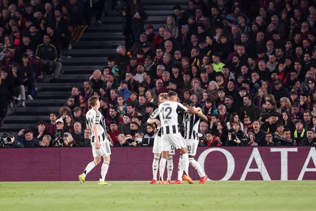 March 18, 2026, Barcelona, Barcelona, SPAIN: Anthony Elanga of Newcastle United celebrates a goal with teammates during the UEFA Champions League 2025 26 Round of 16 Second Leg, football match played between FC Barcelona, Barca and Newcastle United at Spotify Camp Nou stadium on March 18, 2026 in Barcelona, Spain. Barcelona SPAIN - ZUMAa181 20260318_zaa_a181_066 Copyright: xJavierxBorregox