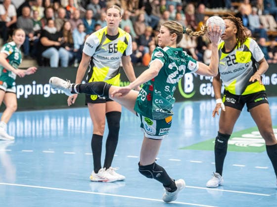 Sina Ehmann (Frisch Auf Frauen, 22), Frisch Auf Goeppingen vs. Borussia Dortmund, Handball, 1. Bundesliga, Spielzeit 2025 2026, 18.03.2026 Frisch Auf Goeppingen vs. Borussia Dortmund, Handball, 1. Bundesliga, Spielzeit 2025 2026, 18.03.2026 Goeppingen Copyright: xMichaelxSchmidt Eibner-Pressefotx EP_MST