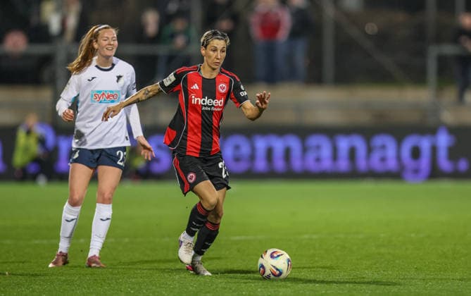 GER, Frankfurt, Eintracht Frankfurt vs TSG Hoffenheim, Google Pixel Bundesliga, Fussball, DFB, Spielzeit 2025 2026, Stadion am Brentanobad, 15. Spieltag im Bild: Sara Doorsoun (Eintracht Frankfurt Frauen 23) DFB DFL REGULATIONS PROHIBIT ANY USE OF PHOTOGRAPHS AS IMAGE SEQUENCES AND OR QUASI-VIDEO, 18.03.2026 Copyright: HMBxMedia HendrikxHamelau