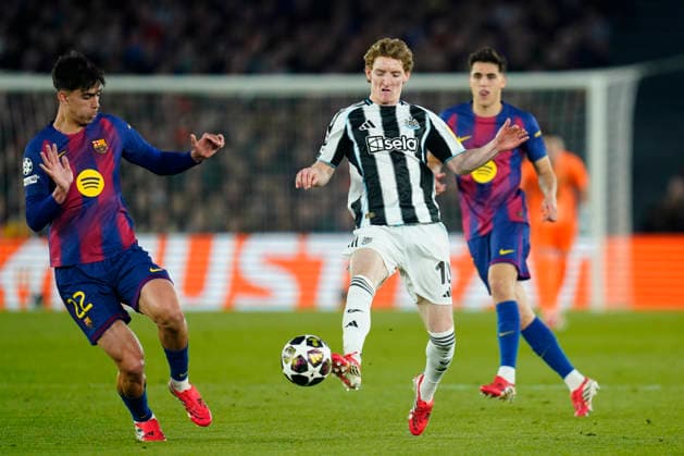 ESP: FC Barcelona, Barca - Newcastle. UEFA Champions League. Round of 8, second leg. Anthony Gordon of Newcastle United during the UEFA Champions League match, match day Round of 8, second leg, between FC Barcelona and Newcastle, Spotify Camp Nou Stadium on March 18, 2026 in Barcelona, Spain. kpng Copyright: xSergioxRuizx xImagox PS_260318_BAR_NEW_029