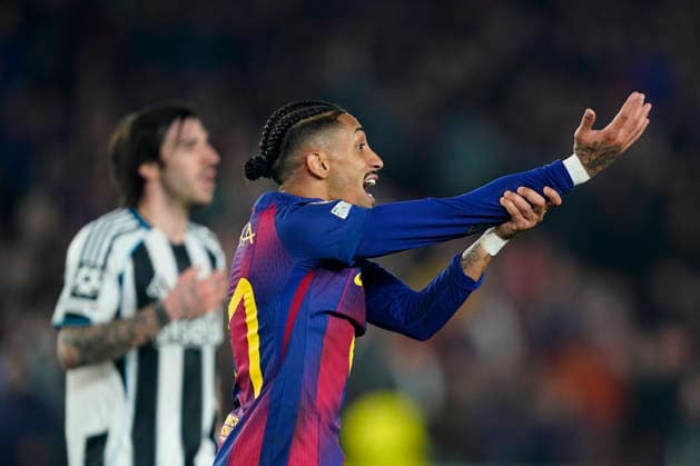ESP: FC Barcelona, Barca - Newcastle. UEFA Champions League. Round of 8, second leg. Raphael Dias Belloli Raphinha of FC Barcelona during the UEFA Champions League match, match day Round of 8, second leg, between FC Barcelona and Newcastle, Spotify Camp Nou Stadium on March 18, 2026 in Barcelona, Spain. kpng Copyright: xSergioxRuizx xImagox PS_260318_BAR_NEW_048