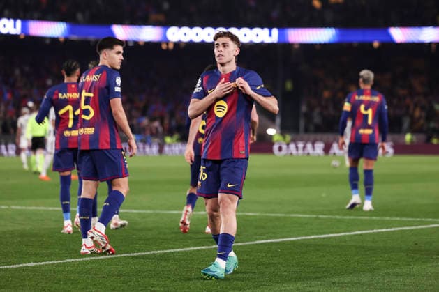 March 18, 2026, Barcelona, Barcelona, SPAIN: Fermin Lopez of FC Barcelona, Barca celebrates a goal during the UEFA Champions League 2025 26 Round of 16 Second Leg, football match played between FC Barcelona and Newcastle United at Spotify Camp Nou stadium on March 18, 2026 in Barcelona, Spain. FC Barcelona V Newcastle United - UEFA Champions League 2025 26 Round Of 16 Second Leg  - ZUMAa181 20260318_zaa_a181_087 Copyright: xJavierxBorregox