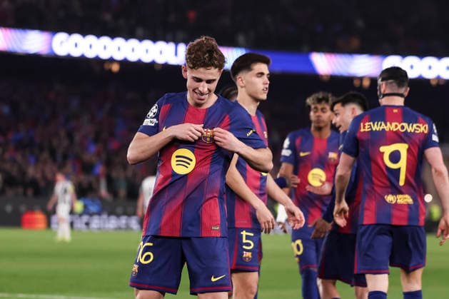 March 18, 2026, Barcelona, Barcelona, SPAIN: Fermin Lopez of FC Barcelona, Barca celebrates a goal during the UEFA Champions League 2025 26 Round of 16 Second Leg, football match played between FC Barcelona and Newcastle United at Spotify Camp Nou stadium on March 18, 2026 in Barcelona, Spain. Barcelona SPAIN - ZUMAa181 20260318_zaa_a181_085 Copyright: xJavierxBorregox
