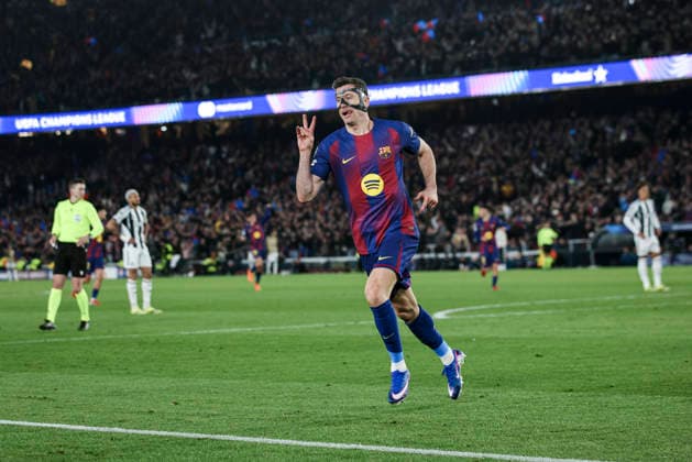 FC Barcelona, Barca v Newcastle United FC - UEFA Champions League 2025 26 Round of 16 Second Leg Robert Lewandowski of FC Barcelona celebrates after scoring a goal during the UEFA Champions League round of 16 match between FC Barcelona and Newcastle United FC at Spotify Camp Nou Stadium on March 18, 2026, in Barcelona, Spain. Barcelona Spain  Copyright: xGongorax originalFilename:bonilla-fcbarcel260318_npCkp.jpg