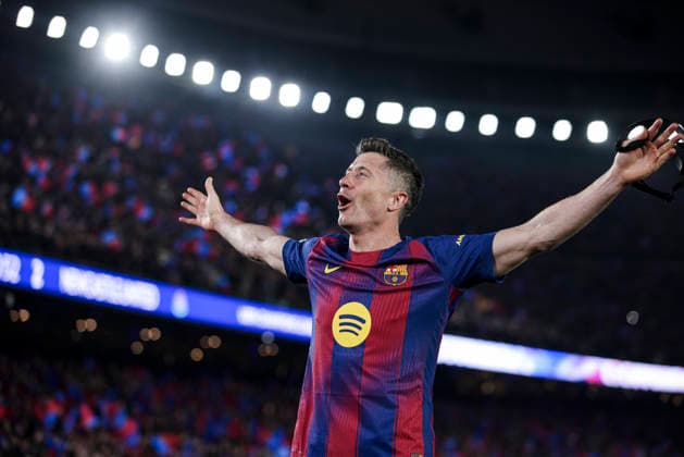 FC Barcelona, Barca v Newcastle United FC - UEFA Champions League 2025 26 Round of 16 Second Leg Robert Lewandowski of FC Barcelona celebrates after scoring a goal during the UEFA Champions League round of 16 match between FC Barcelona and Newcastle United FC at Spotify Camp Nou Stadium on March 18, 2026, in Barcelona, Spain. Barcelona Spain  Copyright: xGongorax originalFilename:bonilla-fcbarcel260318_npCTQ.jpg