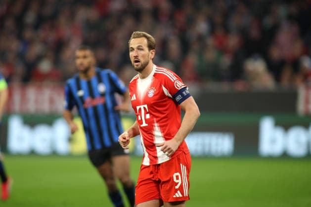 Fussball, Herren, Champions League, Saison 2025 2026, FC Bayern München - Atalanta Bergamo, Achtelfinale Rückspiel, Allianz Arena Harry Kane (FC Bayern München) Kopf, Oberkörper