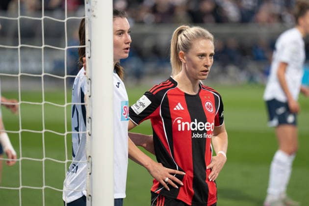 18.03.2026, xhfmx, Fussball Google Pixel Frauen-Bundesliga, Eintracht Frankfurt - TSG Hoffenheim Rebecka Blomqvist (Eintracht Frankfurt Frauen) (DFL DFB REGULATIONS PROHIBIT ANY USE OF PHOTOGRAPHS as IMAGE SEQUENCES and or QUASI-VIDEO) Frankfurt am Main