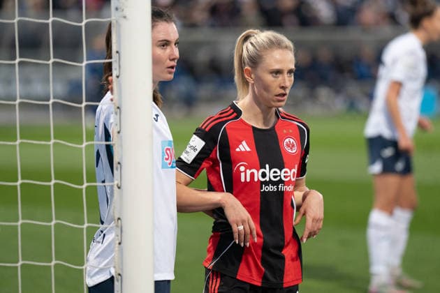 18.03.2026, xhfmx, Fussball Google Pixel Frauen-Bundesliga, Eintracht Frankfurt - TSG Hoffenheim Rebecka Blomqvist (Eintracht Frankfurt Frauen) (DFL DFB REGULATIONS PROHIBIT ANY USE OF PHOTOGRAPHS as IMAGE SEQUENCES and or QUASI-VIDEO) Frankfurt am Main