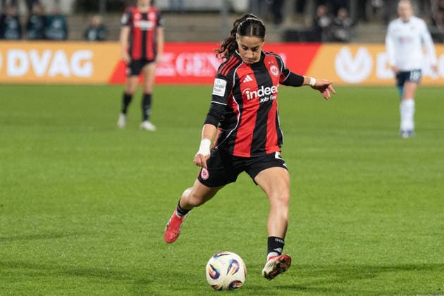 18.03.2026, xhfmx, Fussball Google Pixel Frauen-Bundesliga, Eintracht Frankfurt - TSG Hoffenheim Ilayda AcÄ±kgöz (Eintracht Frankfurt Frauen) (DFL DFB REGULATIONS PROHIBIT ANY USE OF PHOTOGRAPHS as IMAGE SEQUENCES and or QUASI-VIDEO) Frankfurt am Main