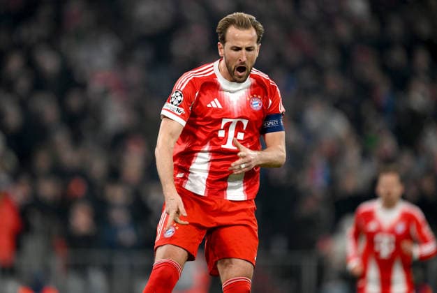 FUSSBALL CHAMPIONS LEAGUE SAISON 2025 2026 Achtelfinal Rueckspiel 18.03.2026 FC Bayern Muenchen - Atalanta Bergamo FC Bayern Muenchen Jubel nach dem Elfmeter Tor zum 1 - 0 durch den Torschuetzen Harry Kane