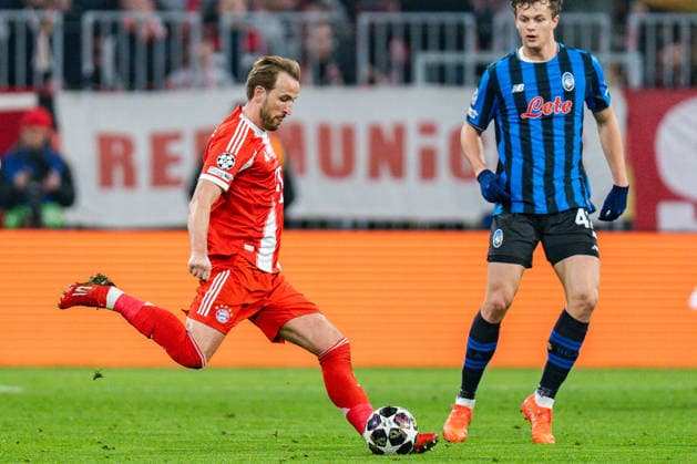 18.03.2026, FC Bayern München vs. Atalanta Bergamo, UEFA Champions League, Achtelfinale-Rückspiel Harry Kane (FC Bayern Muenchen, 9) Regulations prohibit any use of photographs as image sequences and or quasi video Copyright: xBahhoxKarax