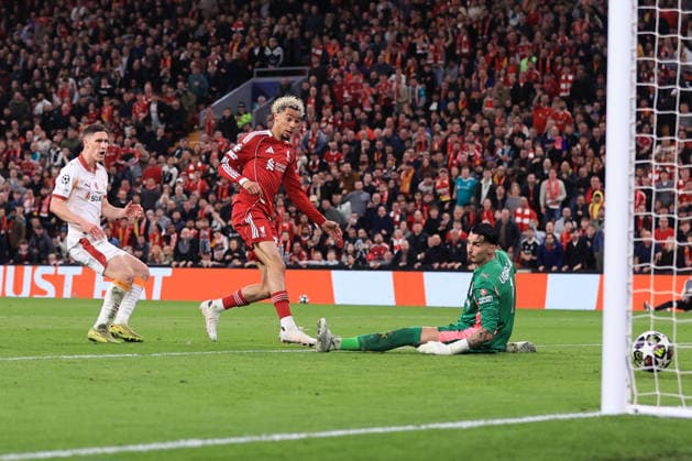 Football - UEFA Champions League - Round of 16 (2nd Leg) - Liverpool v Galatasaray 18th March 2026 - UEFA Champions League - Round of 16 (2nd Leg) - Liverpool v Galatasaray - Hugo Ekitike of Liverpool scores their 2nd goal - Photo: Simon Stacpoole Offside. Liverpool UK Copyright: xSimonxStacpoolexOffside