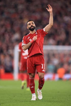 Football - UEFA Champions League - Round of 16 (2nd Leg) - Liverpool v Galatasaray 18th March 2026 - UEFA Champions League - Round of 16 (2nd Leg) - Liverpool v Galatasaray - Mohamed Salah of Liverpool celebrates scoring their 4th goal - Photo: Simon Stacpoole Offside. Liverpool UK Copyright: xSimonxStacpoolexOffside