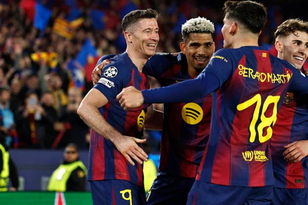 Robert Lewandowski (Barcelona), MARCH 18, 2026 - Football Soccer : Lewandowski celebrate after his goal during UEFA Champions League round of 16 2nd leg match between FC Barcelona, Barca - Newcastle United FC at the Camp Nou in Barcelona, Spain. Noxthirdxpartyxsales  aflo_324011035