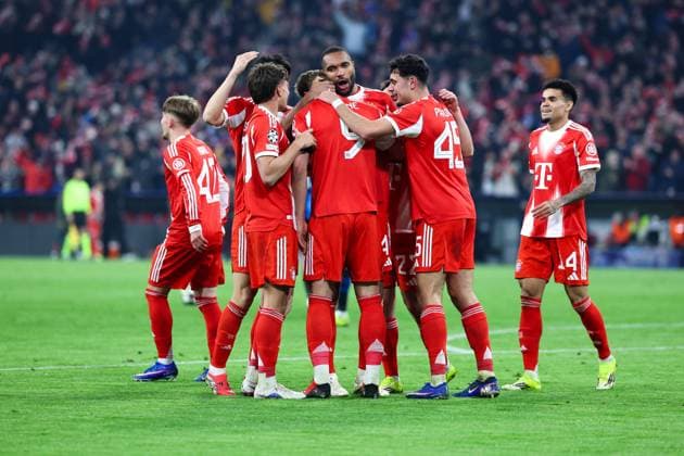 Fußball Champions League Achtelfinale FC Bayern München - Atalanta Bergamo am 18.03.2026 in der Allianz Arena in München Torjubel Jubel zum 2:0 durch Harry Kane ( München )