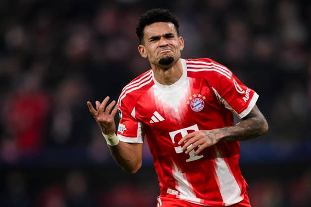FC Bayern Munchen v Atalanta BC - UEFA Champions League Luis Diaz of FC Bayern Munchen celebrates after scoring a goal during the UEFA Champions League 2025 26 knockout phase round of 16 second leg football match between FC Bayern Munchen and Atalanta BC. Munich Germany Copyright: xNicolòxCampox