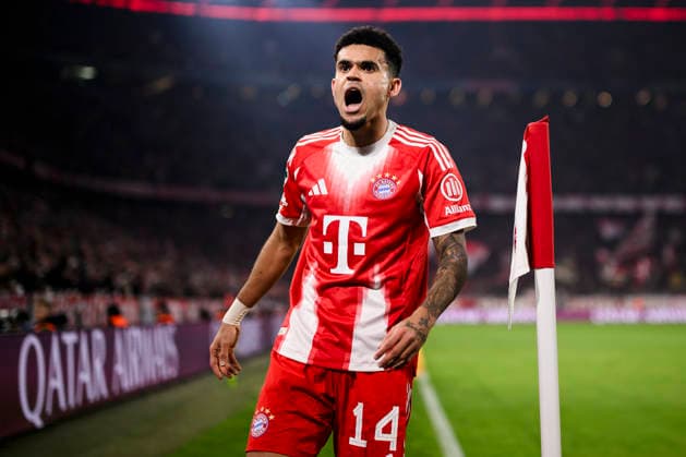 FC Bayern Munchen v Atalanta BC - UEFA Champions League Luis Diaz of FC Bayern Munchen celebrates after scoring a goal during the UEFA Champions League 2025 26 knockout phase round of 16 second leg football match between FC Bayern Munchen and Atalanta BC. Munich Germany Copyright: xNicolòxCampox