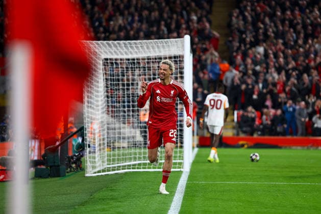 Liverpool v Galatasaray S.K., UEFA Champions League GOAL Hugo Ekitike of Liverpool scores and celebrates 2-0 during the Liverpool v Galatasaray S.K. UEFA Champions League, Round of 16, 2nd Leg match at Anfield, Liverpool, England on 18 March 2026 Credit: Ian Stephen Every Second Media Editorial use only. All images are copyright Every Second Media Limited. No images may be reproduced without prior permission. Copyright: xIMAGO EveryxSecondxMediax ESM-1864-0053 IanxStephenx xEveryxSecondxMediax