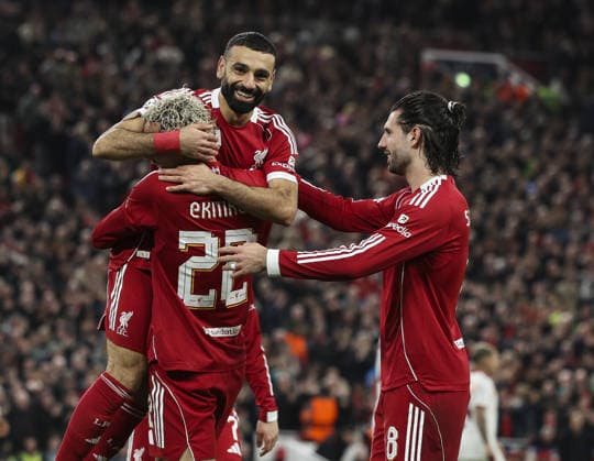 Liverpool v Galatsaray, UEFA Champions League, Round of 16, 2nd leg 18.03.26 Liverpool v Galatsaray, UEFA Champions League, Round of 16, 2nd leg Bradley Ormesher The Times Hugo Ekitik¿ of Liverpool scores and celebrates scoring his teams 2nd goal with Mohamed Salah  Copyright: xBradleyxOrmesherx NINTCHDBPICT001067751503