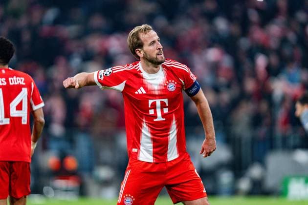 18.03.2026, FC Bayern München vs. Atalanta Bergamo, UEFA Champions League, Achtelfinale-Rückspiel Tor zum 2:0 durch Harry Kane (FC Bayern Muenchen, 9) Regulations prohibit any use of photographs as image sequences and or quasi video Copyright: xBahhoxKarax