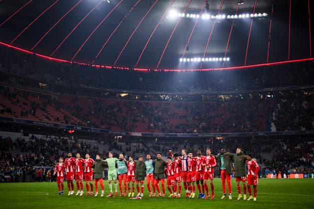 FC Bayern Munchen v Atalanta BC - UEFA Champions League Players of FC Bayern Munchen celebrate the victory at the end of the UEFA Champions League 2025 26 knockout phase round of 16 second leg football match between FC Bayern Munchen and Atalanta BC. Munich Germany Copyright: xNicolòxCampox