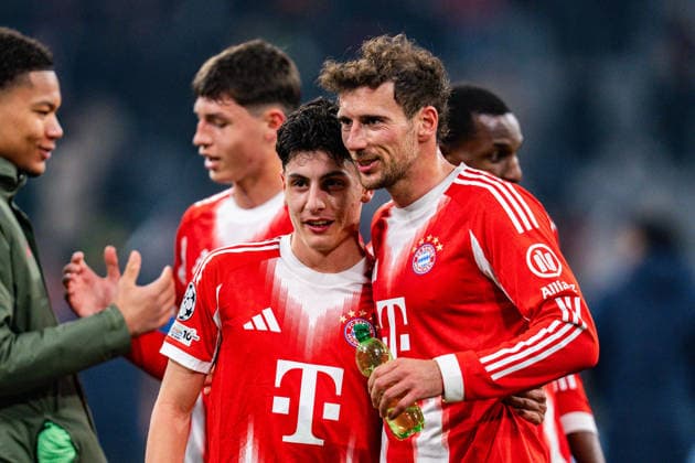18.03.2026, FC Bayern München vs. Atalanta Bergamo, UEFA Champions League, Achtelfinale-Rückspiel Deniz Ofli ( FC Bayern München) Leon Goretzka (FC Bayern Muenchen, 8) Regulations prohibit any use of photographs as image sequences and or quasi video Copyright: xBahhoxKarax