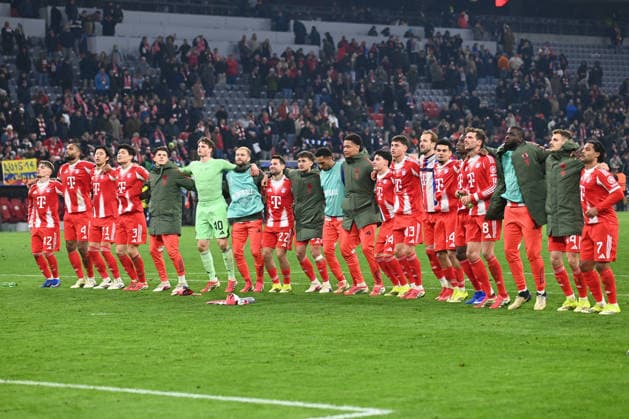 CALCIO - UEFA Champions League - FC Bayern Munchen vs Atalanta BC Fc Bayern Munchen players celebrating the victory during FC Bayern Munchen vs Atalanta BC, UEFA Champions League football match in Munchen, Germany, March 18 2026 Munchen Germany  Copyright: xIPAxSport ABACAx