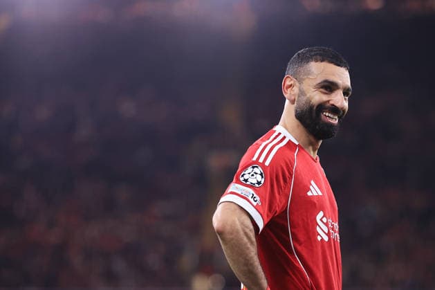 Football - UEFA Champions League - Round of 16 (2nd Leg) - Liverpool v Galatasaray 18th March 2026 - UEFA Champions League - Round of 16 (2nd Leg) - Liverpool v Galatasaray - Mohamed Salah of Liverpool smiles - Photo: Simon Stacpoole Offside. Liverpool UK Copyright: xSimonxStacpoolexOffside